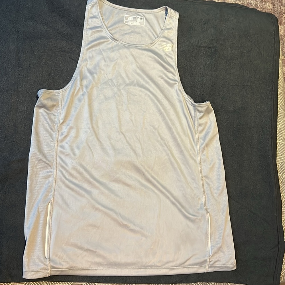 New balance mens silver tank top